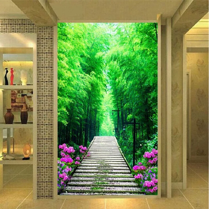 

5D DIY diamond embroidery crystal landscape painting patterns mosaic full Square Rhinestone larger size bamboo Pictures