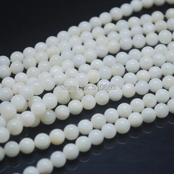 

144 Pieces/Lot Nature Shell Bead Mother of Pearl Round Ball Beads Accessories Size 8mm White color