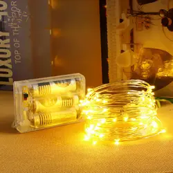 Светодиодный гирлянды светодиодные полосы света серебряной проволоки Фея теплый белый гирлянда домашняя Рождественская Новый год