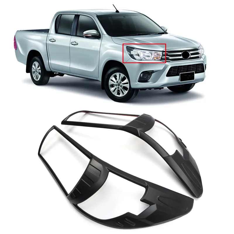 Chrome/Black Front HeadLight Head Lamp Decorative Cover Trim 2pcs For