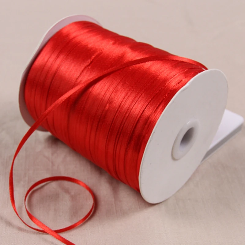 

1/8" 3mm Satin Ribbon for packing and bow & Garment Accessories 20y/lot 26 Red