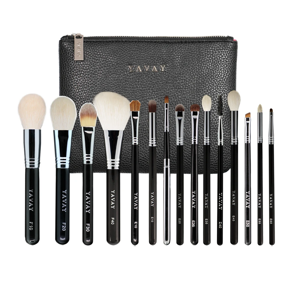 YAVAY Brand Black / Silver Professional Makeup Brushes Set Make up