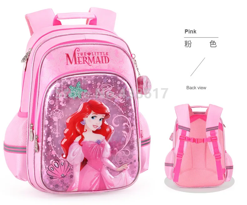 Модная маленькая Русалочка Принцесса Ариэль, школьная сумка для девочек, чехол-карандаш для детей, рюкзак для начальной школы