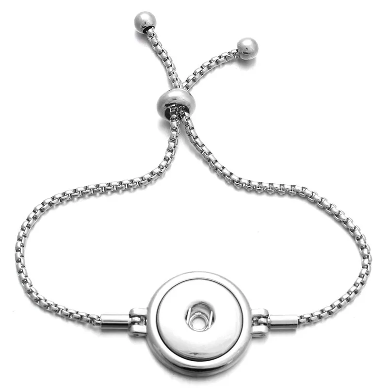 

New Fashion Adjustable Chain Bracelets crystal Metal Snap Bracelet Fit 18MM /12MM Snap Buttons DIY Snap Jewelry For Women gifts