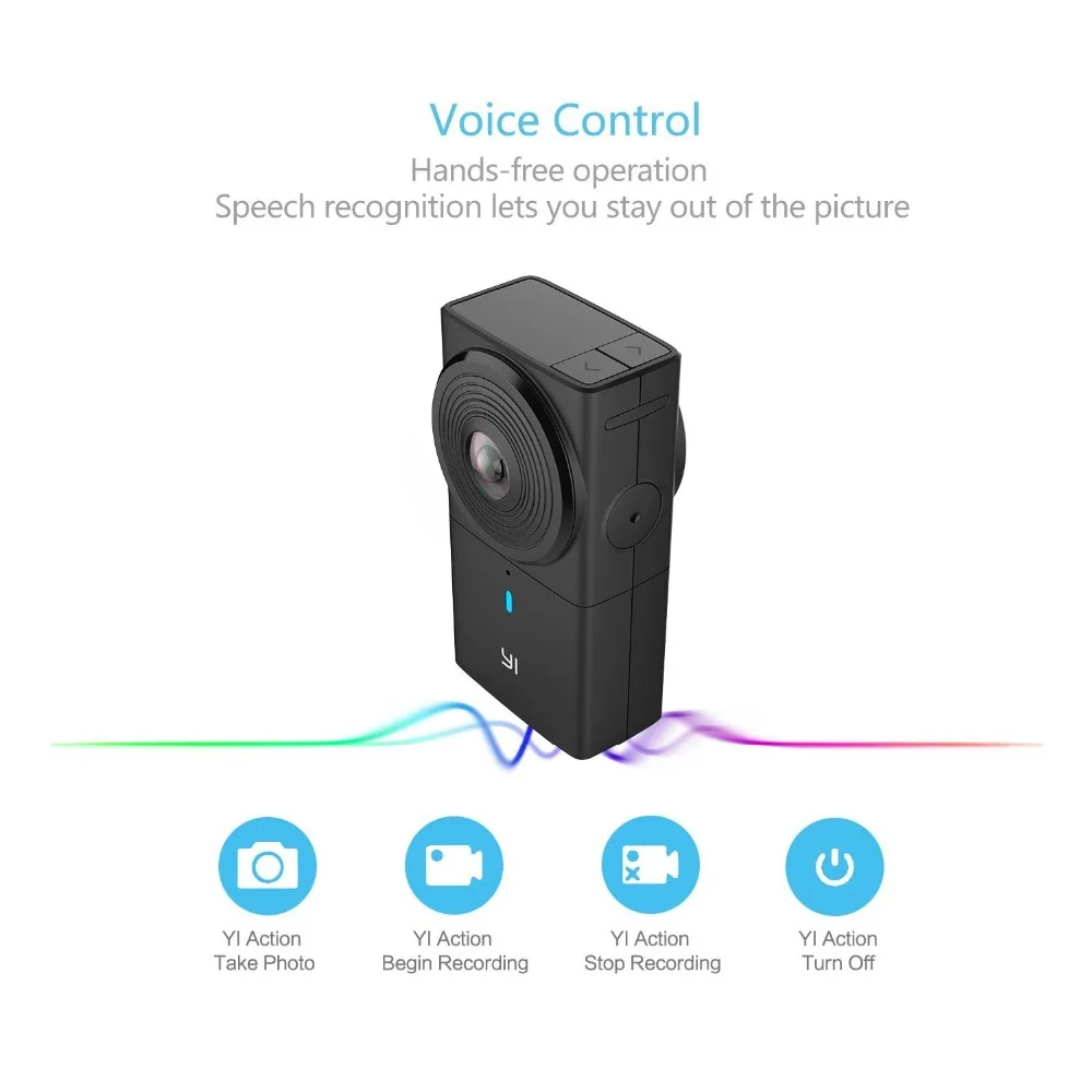 YI 360 VR Camera Dual-Lens 5.7K HI Resolution Panoramic Camera with Electronic Image Stabilization 4K in-Camera Stitching