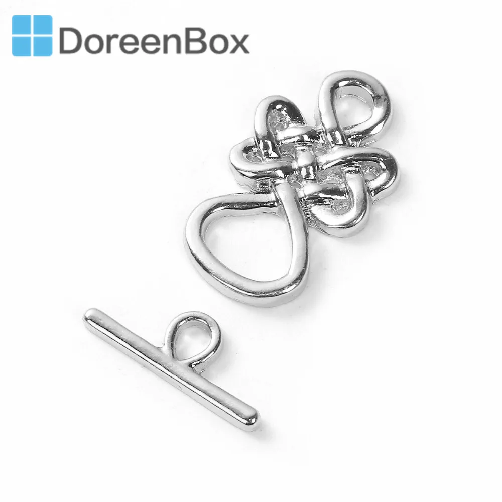 

Doreen Box Component Zinc Based Alloy Toggle Clasps Celtic Knot Two Colors For DIY 23mm x14mm 18mm x7mm( 6/8" x 2/8"), 2 Sets