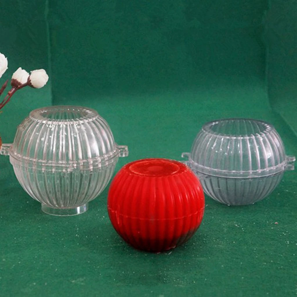 Striped Round Flat Ball Shape Candle Mould Soap Mold for Candle Making DIY Craft