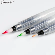 Превосходное 3 шт./партия с водяным поршнем для письма акварельные Мягкие кисти художественные маркеры традиционное плоское перо для каллиграфии ручка для начинающих