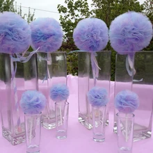 Индивидуальный список(8 шт.) для Тиффани Тюль pom палочки, отлично подходит для вечеринок, Детские душевые, дня рождения, детских садов