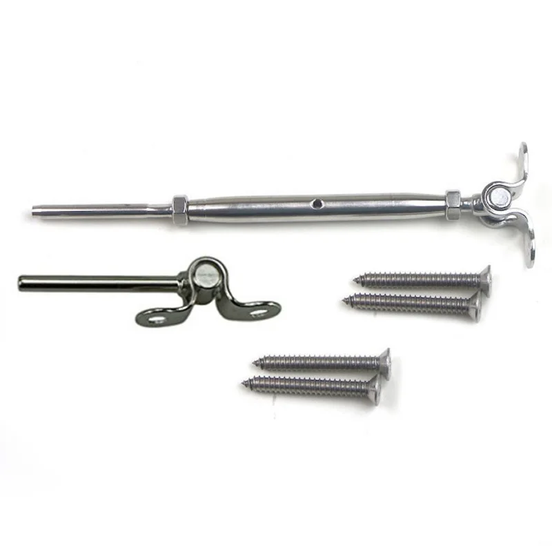 

Balustrade Cable Fixing Kit Stainless Steel Wire Rope DIY Balustrade Sets Kit 10PCS Steel Wire Rope Railing Screw Parts