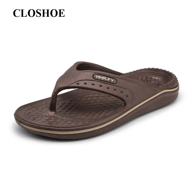

CLOSHOE Summer Integrated Shape Flip-flops for Men Slip-resistant Rubber Outdoor Leisure Beach Slippers Fashion Wear