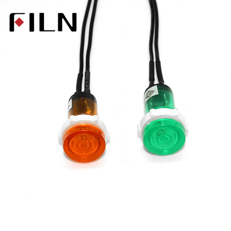 15mm pre-wired Signal lamp ROUND head indicator light Yellow Green 220VAC pilot lamp warning light