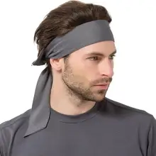 Новинка года с завязкой сзади ободки Стретч Sweatbands волос влаги влагу тренировки Для мужчин Для женщин полосы
