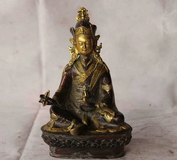 

fast shipping USPS to USA S0876 Tibet Buddhism Bronze copper gild Temple Padmasambhava Master Buddha Statue