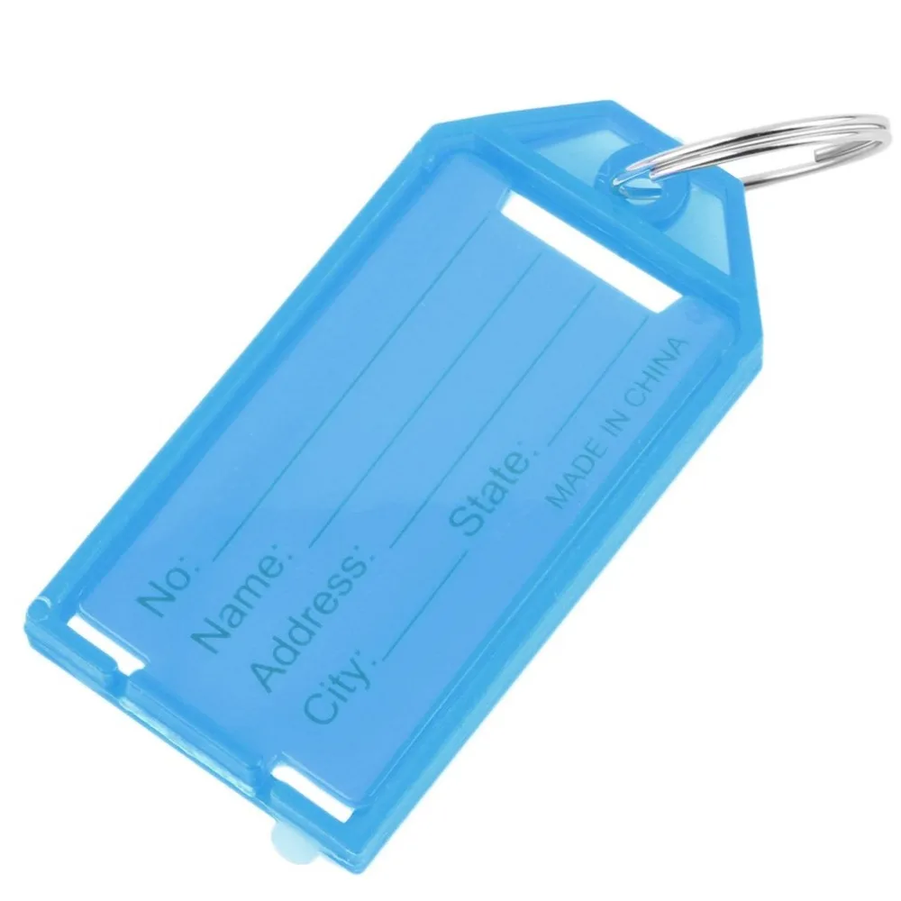4 шт. пластиковые карты для ключей Брелоки ID бейджики стойки имя карты этикетка в 4 цвета