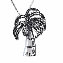 IJD9986 Stainless Steel Stainless Steel Tree of Life Pendant Necklace Crystal Coconut Tree Small Box Souvenir Grey Box Necklace hollow tree of life stainless steel colorful earrings