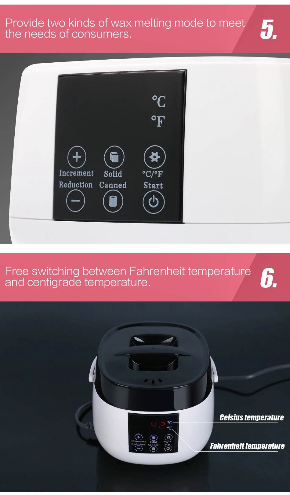 Depilatory Wax Heater Warmer Machine Hair Removal Set Depilatory Wax For Depilation Epilator Female Flawless Hard Wax Beans 100g (7)