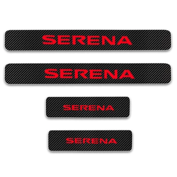 

Car Styling For Nissan Serena 4D Carbon Fiber Vinyl Sticker Car Door Sill Protector Scuff Plate Door sill guard 4pcs Auto Parts