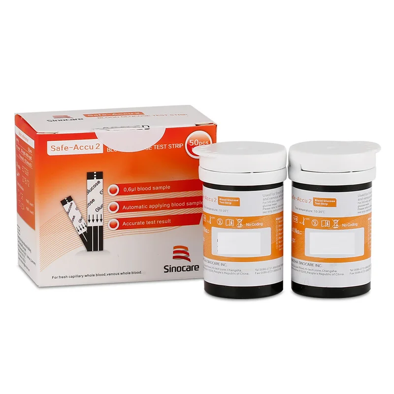 Sinocare Safe Accu2 50/100/200 шт тест полоски для глюкозы в крови с ланцеты иглы определения