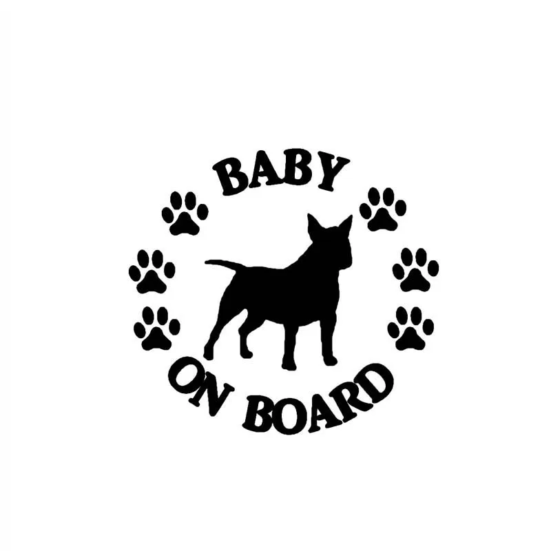 Автомобильный Стикеры 12 7 см * 11 BABY ON BOARD с бультерьером собакой Автомобильная