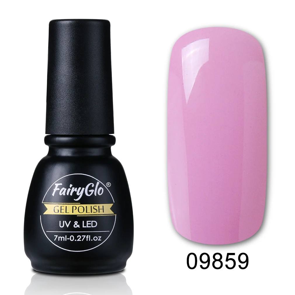 FairyGlo 7 мл замачиваемый УФ гель лак для ногтей Гель-лак чистый цвет Лаковая краска для лака гель Гибридный лак штамповка Полупостоянный - Цвет: 09859