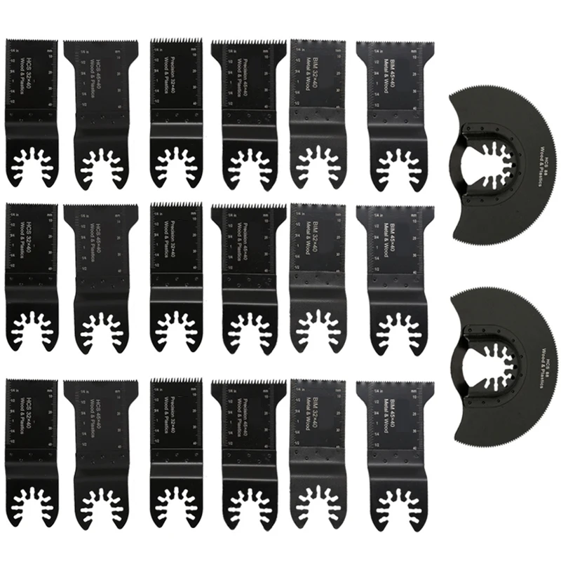 

20Pcs Oscillating Saw Blades Multitool Kit For Fein Black & Decker Makita