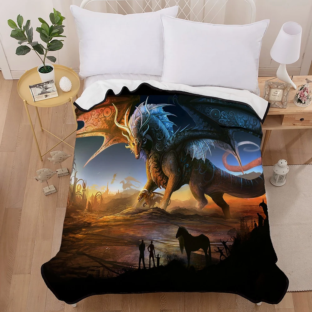 

Luxury Flannel Throw Blanket Digital Printing Dinosaur Ethnicity Stadium Lightweight Travel Camping Blankets for Couch Sofa Bed