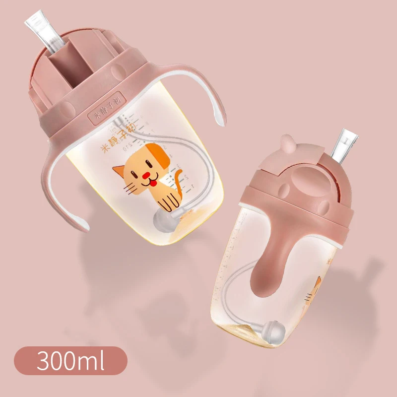 Детские стаканчики для воды BPA Free Kid Cat бутылочка для кормления с ручкой для малышей герметичная поилка для младенцев Sippy Learning Kettle MY0041