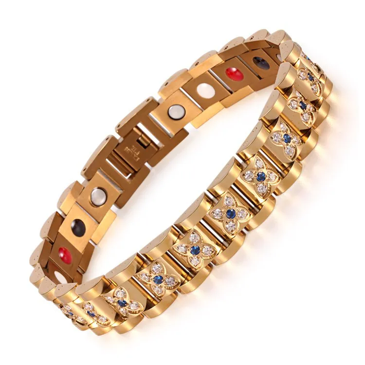 

Jewelry European and American Fashion Stainless Steel Zircon Jewelry Cross-border E-commerce Magnet Bracelet