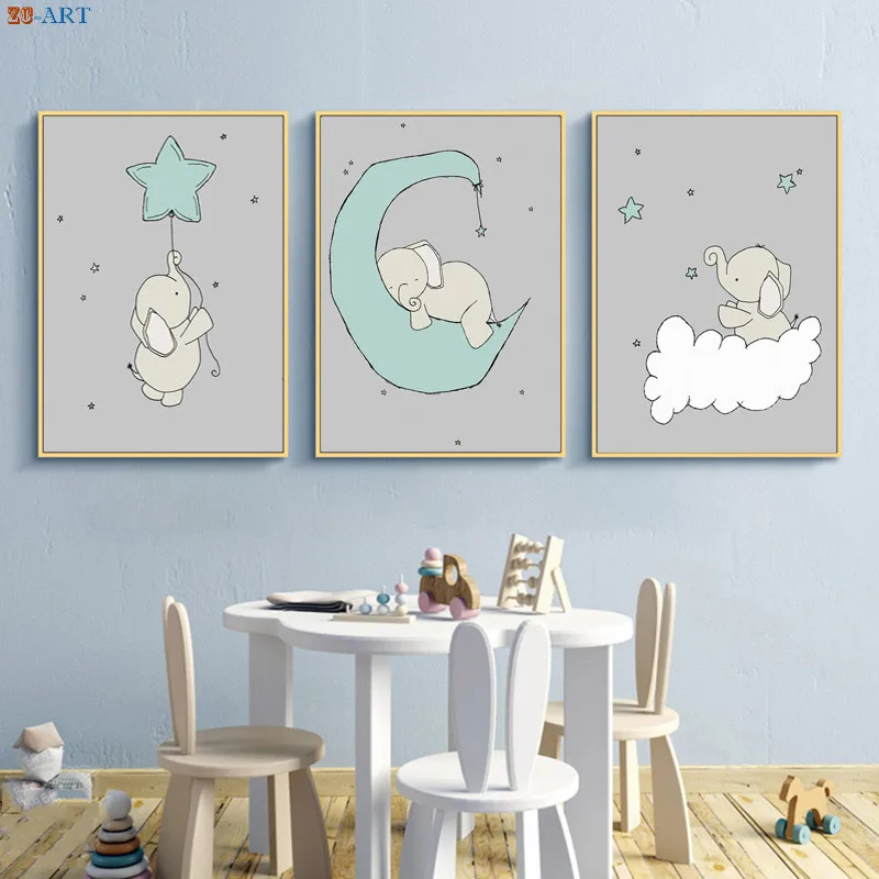 elephant nursery art