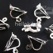 3000 шт. Серебристая Цепочка клип на застежки для сережек M312