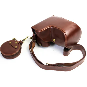 

Deluxe Edition PU Leather Camera Case Cover For Sony Alpha A6500 ILCE-6500 16-70/18-55mm Lens With Storage Bag Bottom Open Case