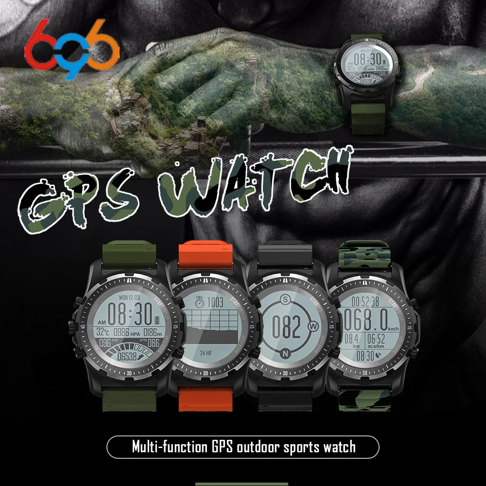 

696 NEW S966 GPS Compass Speedometer Sport Watch Bluetooth Heart Rate monitor Smart Band Multi-sport fitness tracker Smart Watch