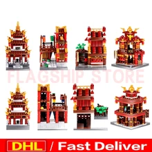 XingBao 01102 игрушка leping Подлинная Zhong Hua улица Чайный дом, Library Cloth House Wangjiang набор башен, строительные блоки, кирпич leingesly