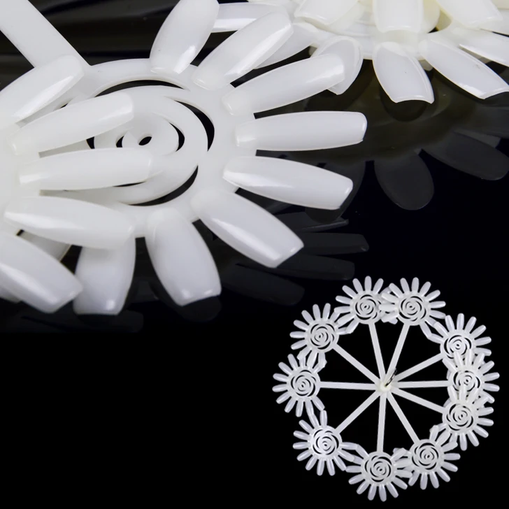 120 Tips/Pack Sunflower Fan shaped False Nails Clear Tips Cheap Folding