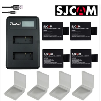 

4x Sj 4000 Battery + LCD Dual Charger for SJCAM 4000 wifi sj 7000 SJ4000 SJ5000 Sj6000 Sj7000 Sj8000 Sj9000 M10 EKEN 4k wi fi
