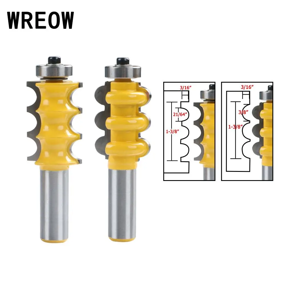 New 2Pcs 1/2 Inch Shank Triple Bead Triple Flute Line Knife Router Bit