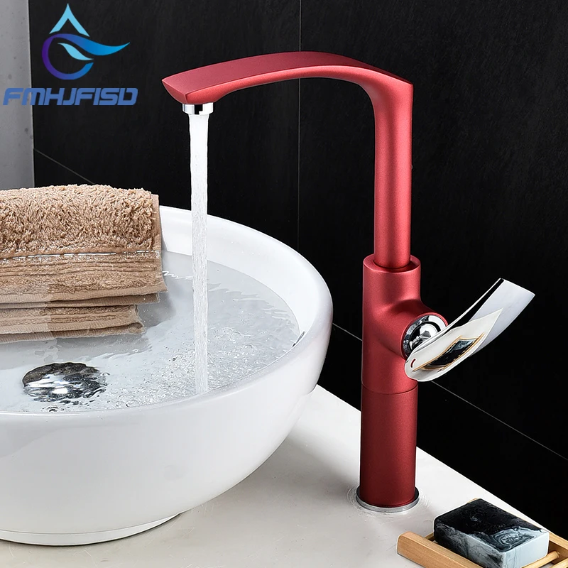 

Bathroom Basin Faucet Deck Mounted Sink Faucets Single Handle Cold and Hot Water Mixer Faucet
