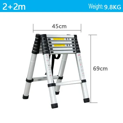 2 м выдвижной складной алюминиевый лестнице елочка, многоцелевой Главная/library/engineering лестницы