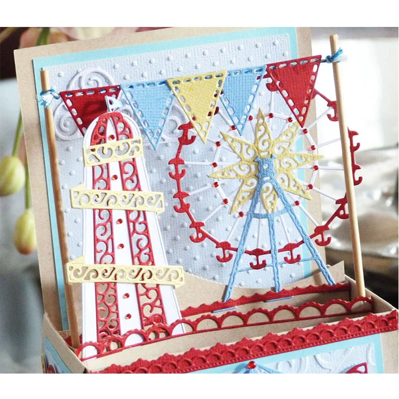 

Cute Ferris Wheel Metal Cutting Dies Stencils For DIY Scrapbooking Decorative Embossing Suit Paper Cards Die Cutting Template