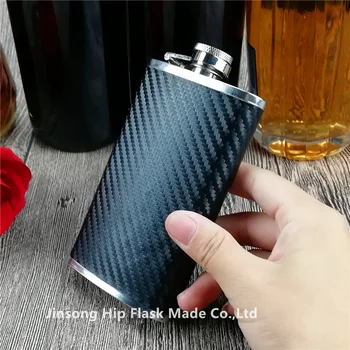 

6 oz Leather Wrapped Outdoor Portable Wine food degree stainless steel Hip Flask