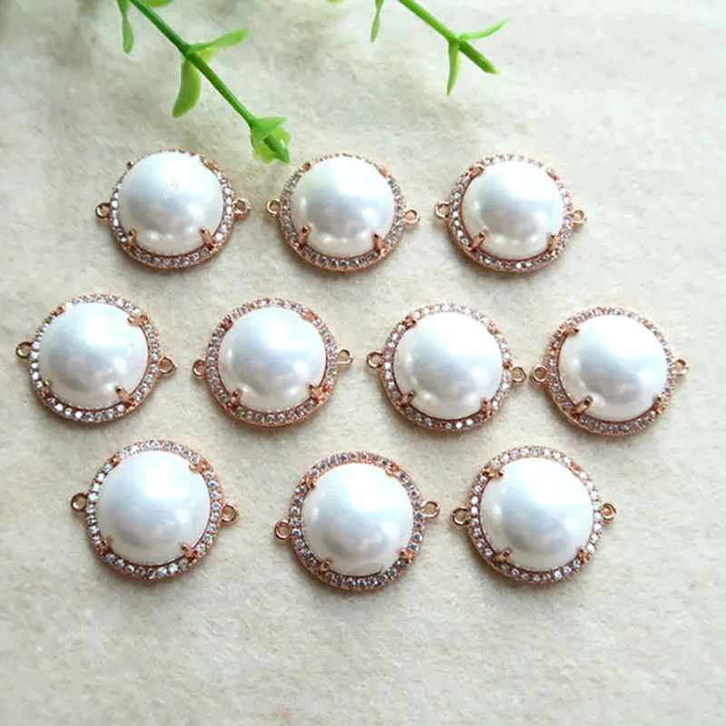 

10ps drop shape quartz Pave Rhinestone Crystal copper shield Connector Spacer Bead For DIY Making Bracelet necklace Jewelry BD60