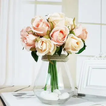 

Artificial Silk Flower 12 heads /lots French Rose Floral 1 Bouquet Fake Flower Arrange Table Daisy Wedding Party Flowers Decor