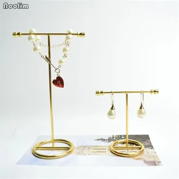 

NOOLIM Nordic Vintage Golden Jewelry Holder Earrings Necklace Bracelet Storage Hanger Jewelry Display Metal Stand