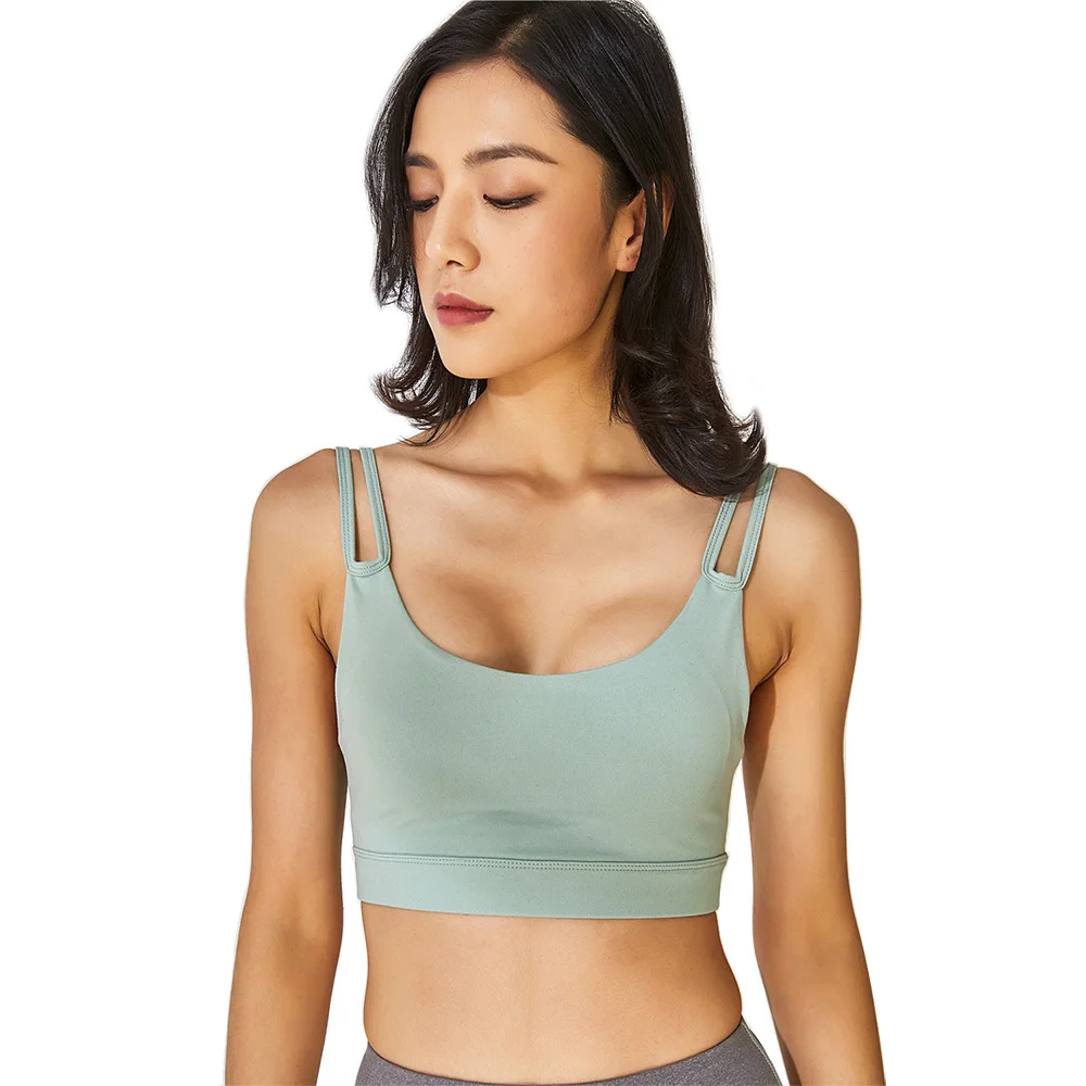 Green Bra Женский бюстгальтер для йоги, топ, пуш-ап, нейлон, быстросохнущий, для фитнеса, пробежек, тренировок, бодибилдинга, тренировок, нижнее белье, мягкие спортивные топы для женщин - Цвет: Green Bra