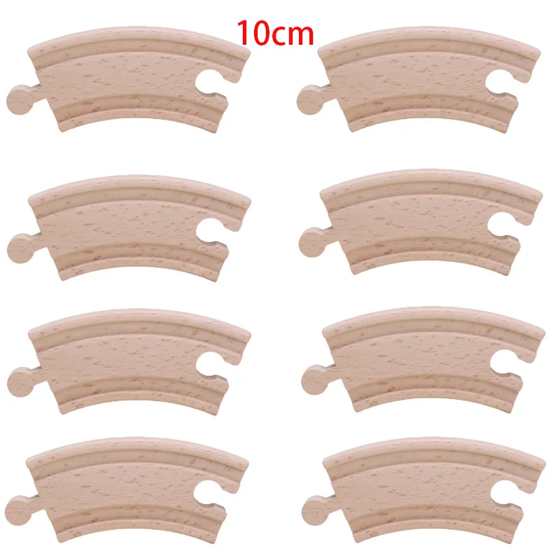 10cm Curved track Друзья 8 шт./лот 16,8 см деревянный поезд треки изогнутые треки Набор Обучающие блоки игрушки железнодорожные аксессуары bloques de - Цвет: 10cm Curved track