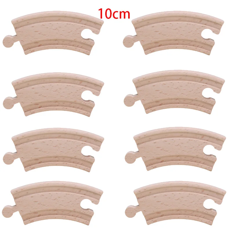 Друзья 8 шт./лот 16,8 см деревянный поезд треки изогнутые треки Набор Обучающие блоки игрушки железнодорожные аксессуары bloques de - Цвет: 10cm Curved track