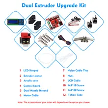 ZONESTAR Nova Chegada 3D Impressão Dupla/Mixed Extrusora Kit de Atualização para P802N P802M P802Q A8 Dois ou Cor misturada impressão