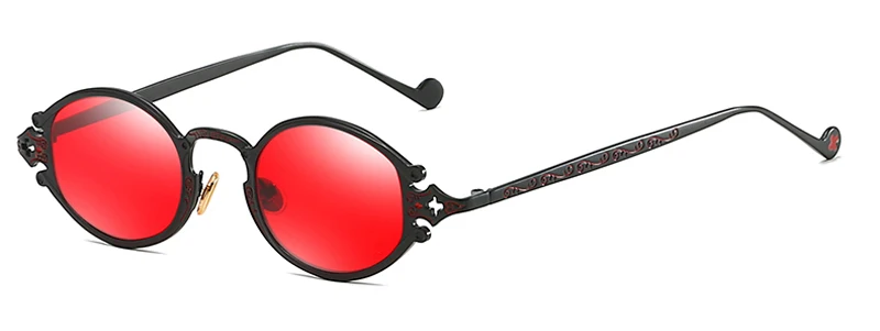black with red Kachawoo золото овальные солнечные очки в ретростиле для Для мужчин металлический каркас черный, красный коричневый Для женщин солнцезащитные очки в стиле панк подарочные товары - Цвет линз: black with red