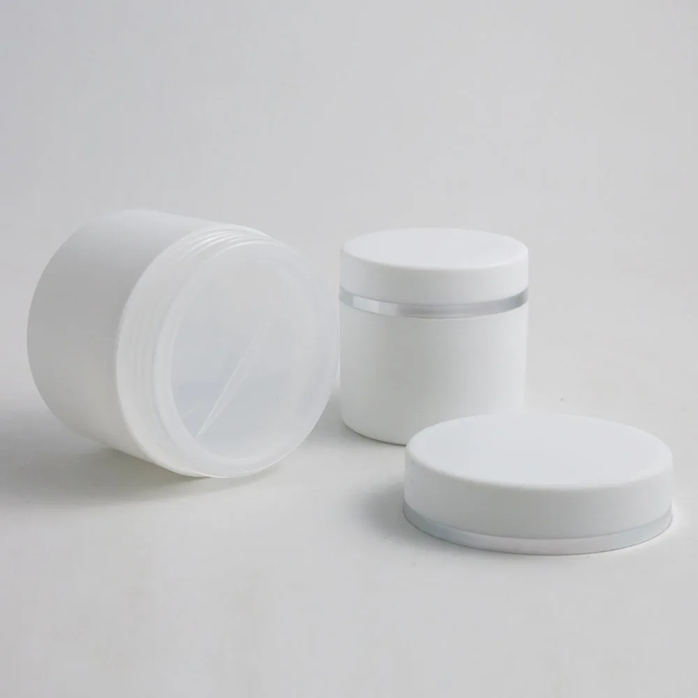 12 x 30ml 50ml 100ml Travelling Cosmetic Jar Empty Plastic Cream Cans Bottle Cream Jar Sample 2